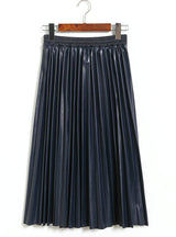 Pu Pleated Leather Skirt