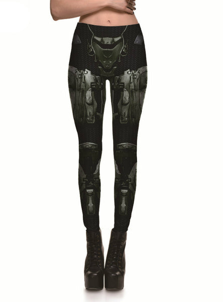 Machine Leggings Digital Print Pants Trousers