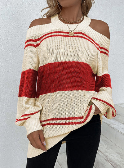 Sexy Striped Halter Sweter