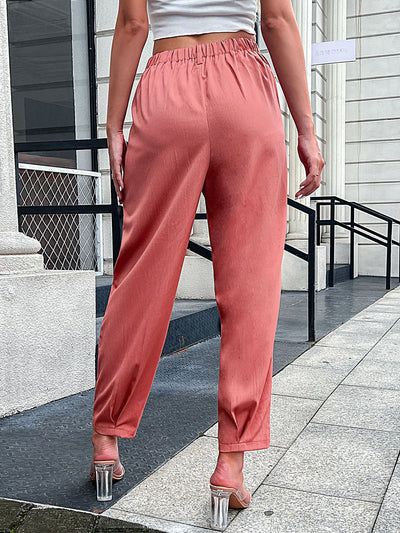 Casual Nine-point Elastic Suit Pants