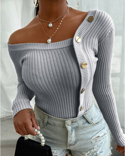 Ladies All-match Sweater Single-breasted Knitted Cardigan