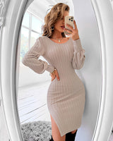 Autumn and Winter Sexy Tight Knit Dress