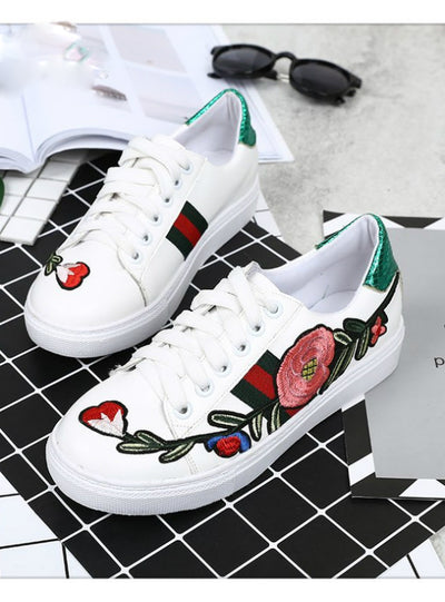 Embroidery Shoes Woman Loafers Autumn Fisherman 