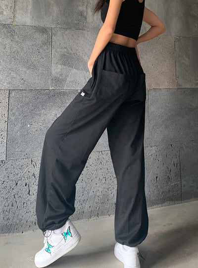 Woman High Waist Drawstring Loose Slim Trousers