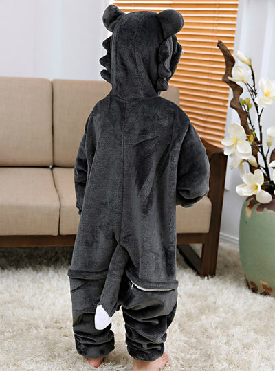 Cartoon Animals Of Children's Big Wolf Conjoined Pajamas