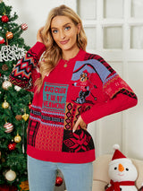 Loose Pullover Sweater for Christmas Day