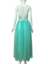 A-Line Floor Length Tulle Lace Prom Dress