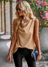 Fashion Sleeveless Top Scarf Collar