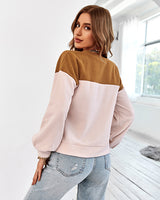 Knitted Splicing Sweater Wild Top