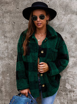 Women Winter Plaid Thick Coat