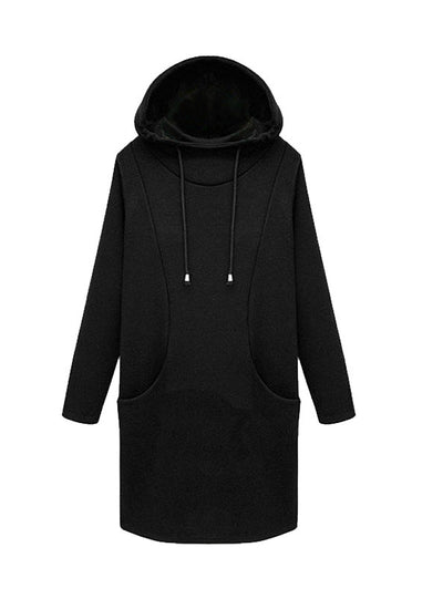 Long Hoodie Dress Fleece Dress Slim Hoodies