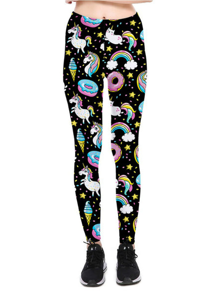 Ice Cream God Horse Leggings Print Fitness Legging 