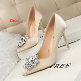 Shiny Rhinestone Stiletto High Heel Shoes