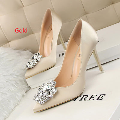 Shiny Rhinestone Stiletto High Heel Shoes