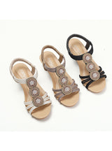 Retro Beaded Sponge Cake Wedge Sandals