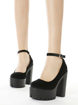 Women's Suede Buckle High Heel Shoes