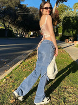 Retro Waist Straight Casual Jeans