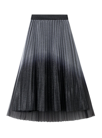 Medium-length Gradient Gauze Skirt