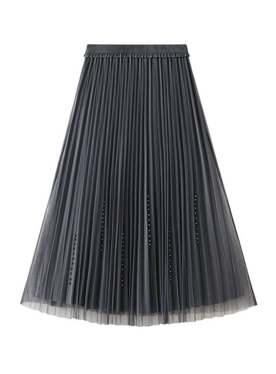 Women Velvet Pleated Skirt