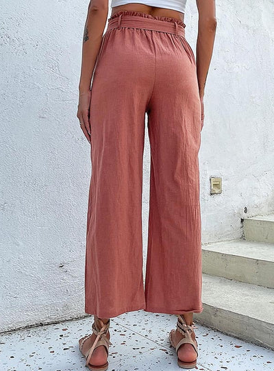 Women Strapped Wide-leg Pants