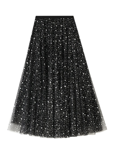 Sequin Star Puff Skirt