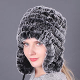 Thickened Rex Rabbit Fur Hat Earmuffs