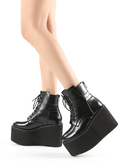 Thick Heel Waterproof Platform Side Zipper High Heel Boots