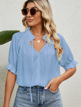 Women Pleated Chiffon Top Shirt