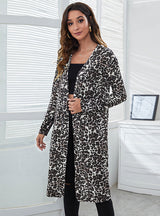 Leopard Print Knitted Cardigan Jacket