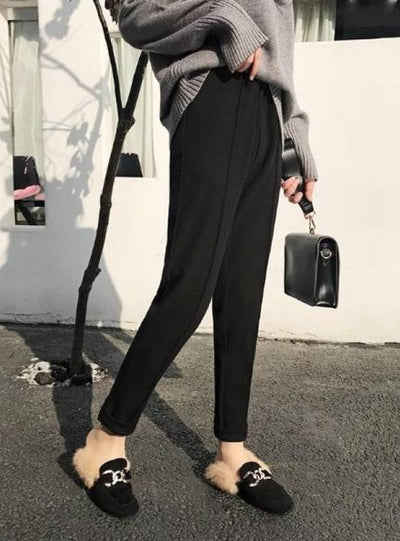 Winter Thicken Women Pencil Pants Wool Pants