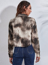 Women's Snake Print Long Sleeve Shirt Loose Coat