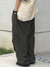 Strap Pleated High Waist Elastic Overalls