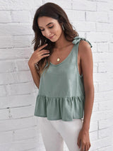 Women Loose Ruffled Tank Top