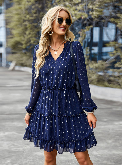 V-neck Sexy Long Sleeve Dress