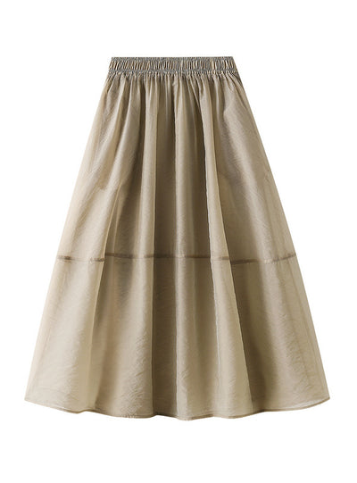 Cicada Gauze Stitching Big Swing Skirt