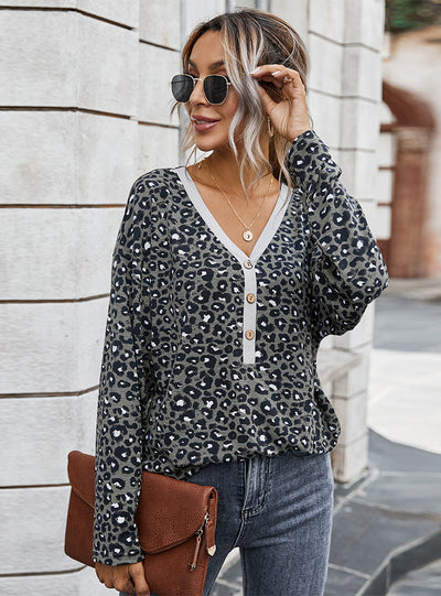 V-neck Leopard Coat Girl