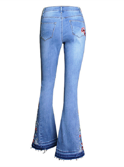 Belly Pants Embroidered Trousers Jeans