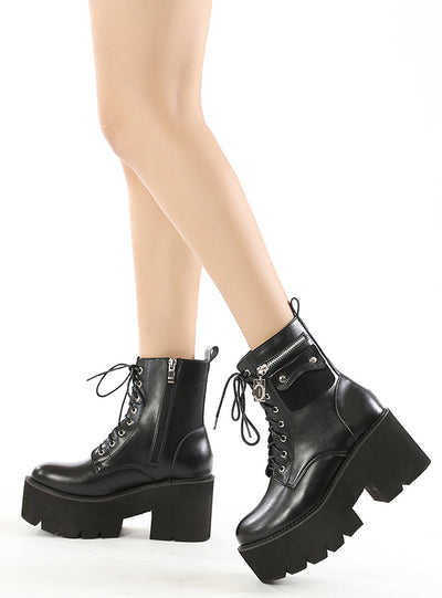 Side Zipper Small Pocket Jewelry Women Boots