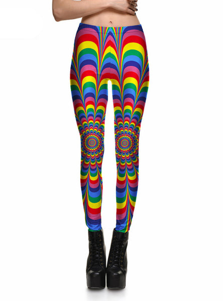 Print Fitness Leggings Rainbow Digital Printing Pants