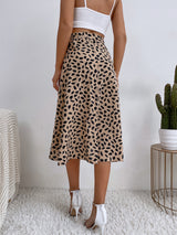 Polka Dot Printed Split Skirt