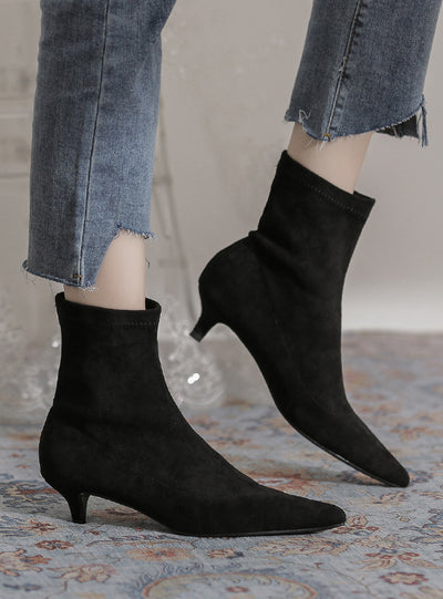 Heel Pointed Fashion Suede Fashion Boots