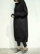 Long Sleeve Split Fleece Loose Basic Party