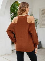 Button Cardigan V-neck Sweater