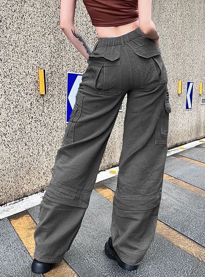 Retro Multi-pocket High Waist Jeans