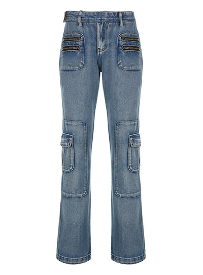 Women Pocket Casual Jeans