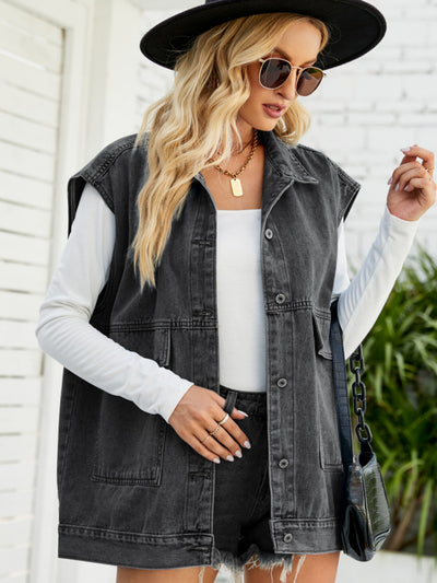 Denim Sleeveless Vest Top