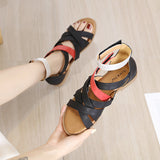 Gladiator Splicing Belt Retro Flat Sandals