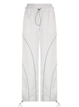 Stitching Elastic Waist Wide-leg Pants