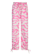 Pink Wavy Tie-dyed Low Waist Pants