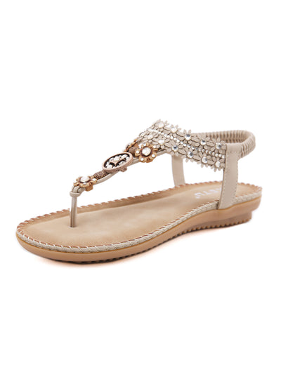 Retro Beaded Water Flip Toe Sandals